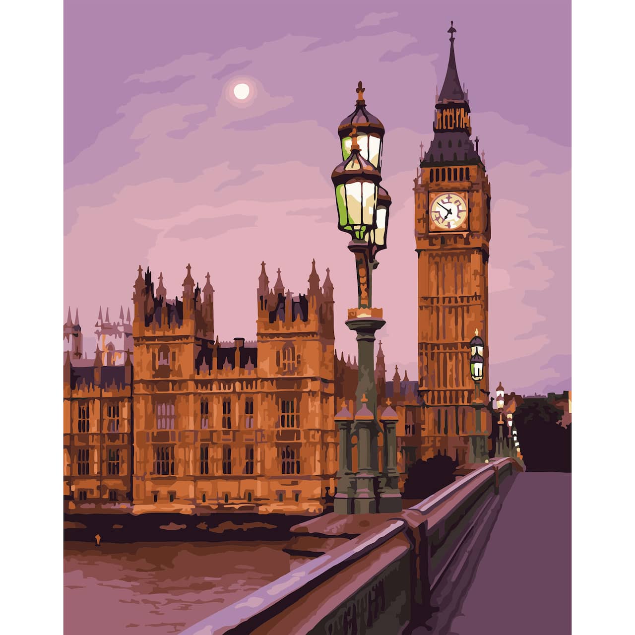 16" x 20" London Big Ben Paint-by-Number Kit with Wood Display Hanger by Artist's Loft®